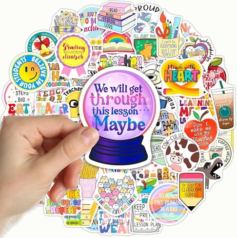 200 قطعة من ملصقات المعلم المضحكة من SigyoJeom، ملصقات فينيل اقتباس للمعلم مقاومة للماء لمجلة مخطط زجاجة المياه للكمبيوتر المحمول، هدايا تقدير المعلم بالجملة لزملاء العمل البالغين in Kuwait