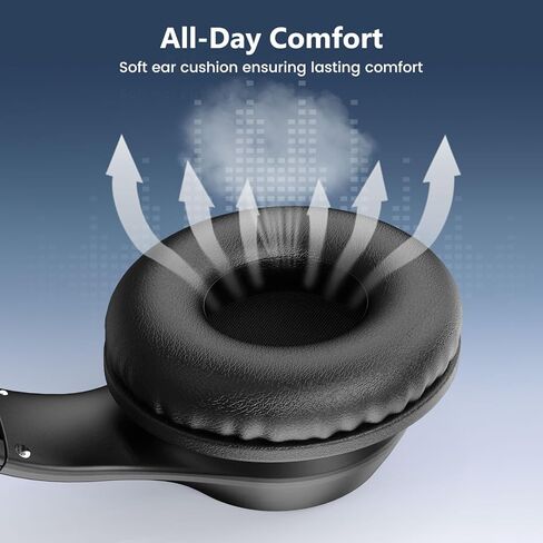 USB C Wired Over-Ear Headphones, Corded Stereo Headsets with Microphone, Volume Control, Comfortable Fit Foldable Headphone for iPhone 15/16/17, Samsung, Laptop, Tablets, Travel(Black) in Kuwait