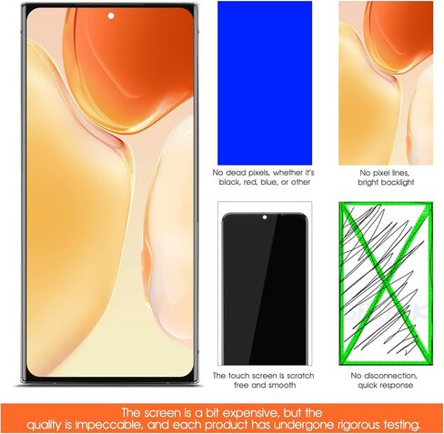 AGCUT OLED لهاتف Samsung Galaxy S23 Ultra استبدال الشاشة لعرض Samsung S23 Ultra LCD SM-S918B SM-S918U LCD محول الأرقام شاشة تعمل باللمس أرجواني مع إطار (إصدار الولايات المتحدة، يدعم بصمة الإصبع) in Kuwait