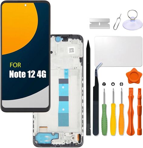 بديل لشاشة Redmi Note 12 4G LCD مع إطار لـ redmi 23021RAAEG | 23021RAA2Y | 23027RAD4I | 23028RA60L LCD مجموعة المحولات الرقمية لشاشة تعمل بلمس مع طقم تصليح in Saudi Arabia
