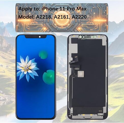 عرض لهاتف iPhone 11 Pro Max A2218 A2161 A2220 شاشة LCD بديلة ثلاثية الأبعاد تعمل باللمس بدقة عالية كاملة، مجموعة إطار محول رقمي لشاشة اللمس، لاصق مقاوم للماء، مجموعات إصلاح جديدة in Kuwait