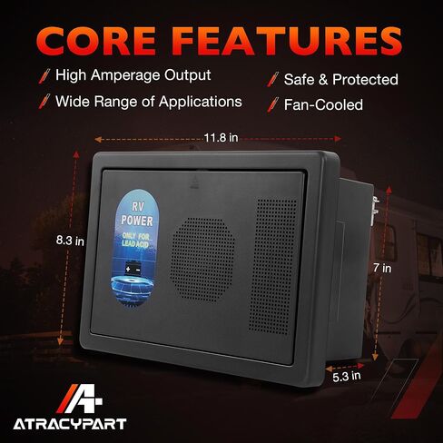 RV Power Converter 30 Amp, WF-8735-AD 12V Converter Charger with Auto Detect for Lithium & Lead Acid Batteries, 35A DC Output, 3-Stage Charging, for RV Camper Travel Trailer, 2 Year Warranty in Saudi Arabia