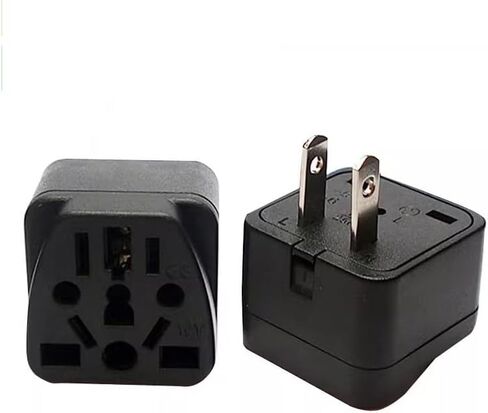 2-Pack Toptekits Universal Travel Plug Adapter, US 6-20P, International to USA NEMA 6-20 Plug Converter, Black (Black, US 6-20P) in Saudi Arabia