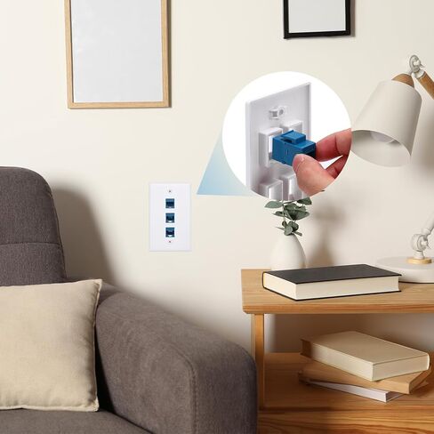 MECCANIXITY 5 قطع USB 3.0 مقبس مفتاح حجري، موصل USB أنثى إلى أنثى محول موصل للوحة منفذ لوحة الحائط، أبيض in Kuwait