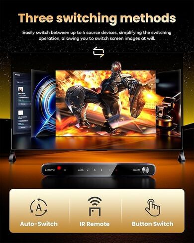 محول HDMI 2.1 من llano HDMI 4K@120 هرتز مع مستخرج صوت (بصري و3.5 مم، SPDIF 7.1Ch، سرعة عالية 48 جيجابت في الثانية)، محول صوت HDMI 4 في 1 متوافق مع PS4/PS5 Xbox Roku (رمادي) in Saudi Arabia