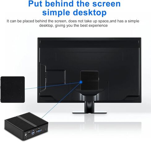 Fanless Mini PC N2840 with 4*i210 1000Mbs LAN, 2*USB3.0,HDMI,1*VGA,Mini Desktop Computer Support Dual Band WiFi for Industry Business,NO RAM NO SSD (8GB RAM 128GB SSD) in Saudi Arabia