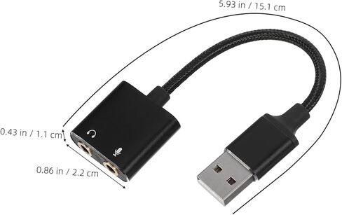بطاقة صوت USB خارجية ومحول مقسم سماعة الرأس لأجهزة الكمبيوتر والأجهزة اللوحية التوصيل والتشغيل لا حاجة إلى برنامج تشغيل محول صوت عالي الدقة مع سماعة رأس ميكروفون صوتية ثابتة وواضحة in Kuwait