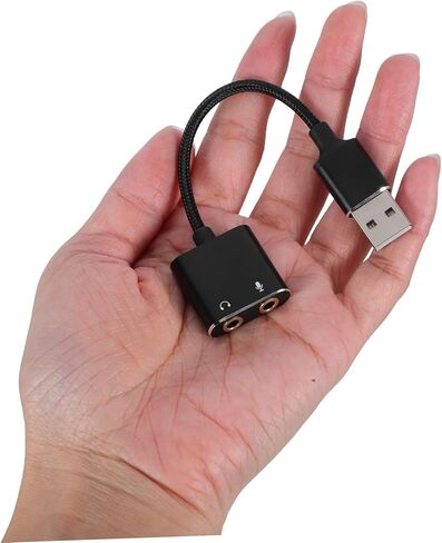 بطاقة صوت USB خارجية ومحول مقسم سماعة الرأس لأجهزة الكمبيوتر والأجهزة اللوحية التوصيل والتشغيل لا حاجة إلى برنامج تشغيل محول صوت عالي الدقة مع سماعة رأس ميكروفون صوتية ثابتة وواضحة in Kuwait