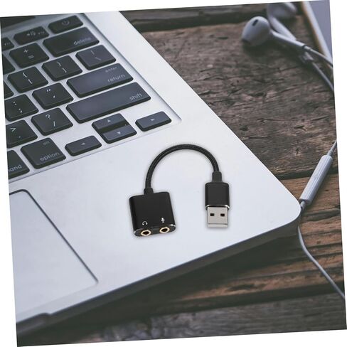 بطاقة صوت USB خارجية ومحول مقسم سماعة الرأس لأجهزة الكمبيوتر والأجهزة اللوحية التوصيل والتشغيل لا حاجة إلى برنامج تشغيل محول صوت عالي الدقة مع سماعة رأس ميكروفون صوتية ثابتة وواضحة in Kuwait