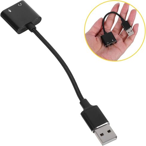 بطاقة صوت USB خارجية ومحول مقسم سماعة الرأس لأجهزة الكمبيوتر والأجهزة اللوحية التوصيل والتشغيل لا حاجة إلى برنامج تشغيل محول صوت عالي الدقة مع سماعة رأس ميكروفون صوتية ثابتة وواضحة in Kuwait