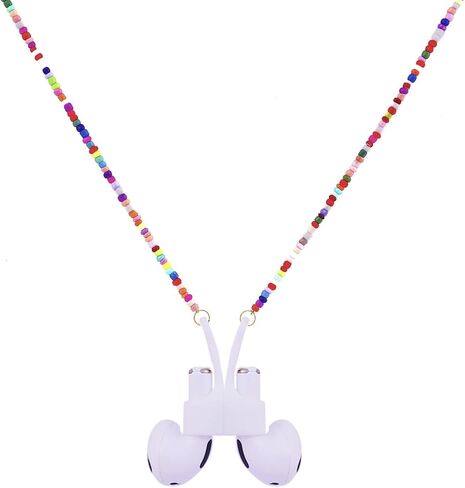 EGEN خرز بذور زجاجي ملون مغناطيسي مضاد للضياع، سلسلة سلسلة سلسلة لـ Airpods Pro1 2 3، 72 سم (خرز بذور زجاجية ملونة) in Kuwait