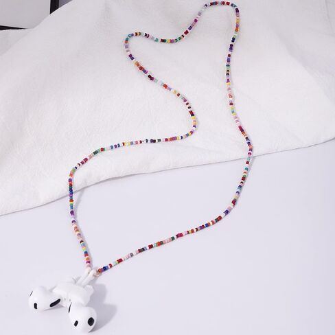 EGEN خرز بذور زجاجي ملون مغناطيسي مضاد للضياع، سلسلة سلسلة سلسلة لـ Airpods Pro1 2 3، 72 سم (خرز بذور زجاجية ملونة) in Kuwait