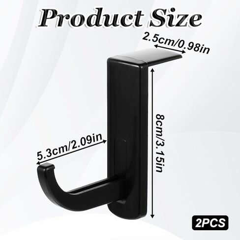 2pcs Monitor Headphone Stand Hook Headset Holder Hanger Adhesive Gaming Earphones Hanger Stick-on Support for Computer Over Ear Earphone Monitor Screen Edge Wall Mount Gaming Desk Accessories in Saudi Arabia