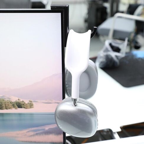 2pcs Monitor Headphone Stand Hook Headset Holder Hanger Adhesive Gaming Earphones Hanger Stick-on Support for Computer Over Ear Earphone Monitor Screen Edge Wall Mount Gaming Desk Accessories in Saudi Arabia
