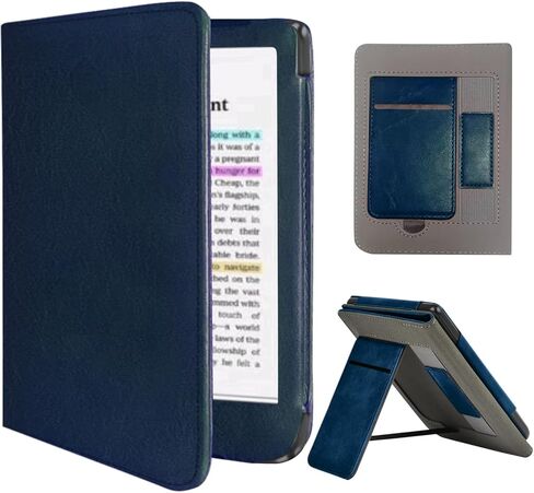 Stand Case for 6" Kobo Clara Colour/Clara BW (2024)/Clara 2E (2022)/Tolino Shine Color/Shine 5/Shine 4,Durable PU Leather Cover with Auto Sleep Wake, Card Slot, Hand Strap Feature,Brown in Kuwait