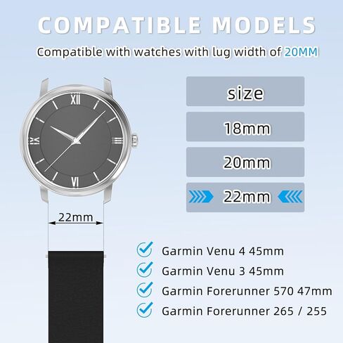 سوار مغناطيسي من السيليكون مقاس 22 مم متوافق مع Garmin Venu 4/3 45 مم/Forerunner 570 47 مم، حزام رياضي ناعم، حزام معصم بديل لموسيقى Garmin Forerunner 265/255/255 (أسود + برتقالي) in Kuwait