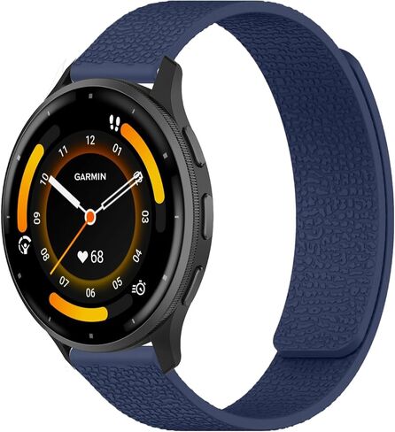 سوار مغناطيسي من السيليكون مقاس 22 مم متوافق مع Garmin Venu 4/3 45 مم/Forerunner 570 47 مم، حزام رياضي ناعم، حزام معصم بديل لموسيقى Garmin Forerunner 265/255/255 (أسود + برتقالي) in Kuwait