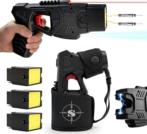 مسدس صاعقة شديد التحمل للدفاع عن النفس للرجال والنساء، جهاز حماية شخصية، إنذار ليزر LED، نظام خرطوشة قابلة لإعادة الشحن in Saudi Arabia