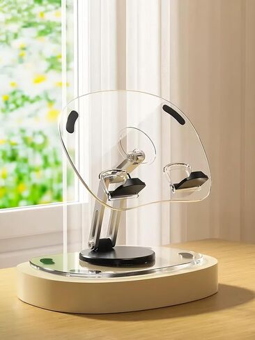 360 Degree Rotating Tablet Phone Holder Height Adjustable, Portable IPad Stand Transparent and Foldable, Adjustable Tablet Holder for iPad Air 5/4/Mini 6/Mini 5/10.2/Pro 12.9/Pro 11, Monitor, Pink in Saudi Arabia