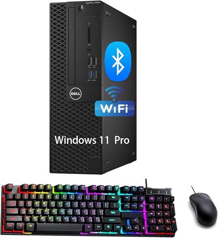 كمبيوتر مكتبي Dell Optiplex 3050 SFF | كور i5-7500 4 كور| ذاكرة وصول عشوائي DDR4 سعة 8 جيجابايت | 256 جيجا اس اس دي | يو اس بي واي فاي + بلوتوث | ويندوز 11 برو | لوحة المفاتيح والماوس (متجدد) in Kuwait