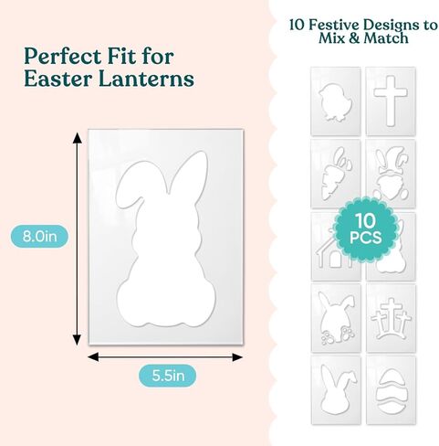 مجموعة قوالب توجيه أكريليك YOPPIX مكونة من 10 قطع - استنسل النجارة مقاس 8 × 5.5 بوصة مع أنماط هدايا شجرة عيد الميلاد، قوالب أكريليك شفافة بسمك 5 مم للحرف اليدوية وديكورات العطلات in Kuwait