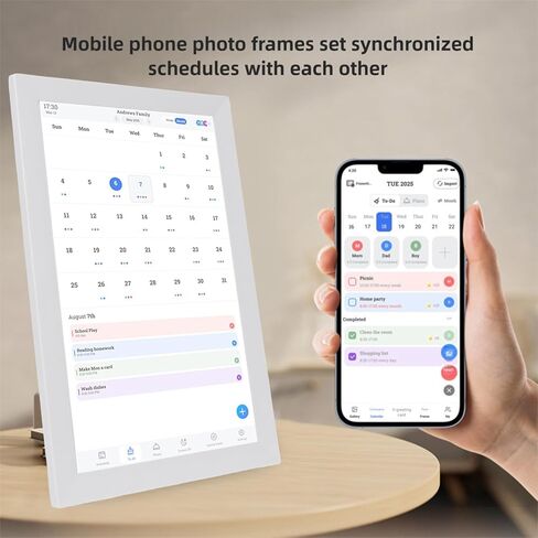 إطار صور رقمي من fosa، إطار رقمي بشاشة تعمل باللمس مقاس 15.4 بوصة مع مزامنة WiFi في الوقت الحقيقي للجداول الزمنية، واستعادة الصور بالذكاء الاصطناعي، لعرض الصور المنزلية (قابس الولايات المتحدة) in Kuwait