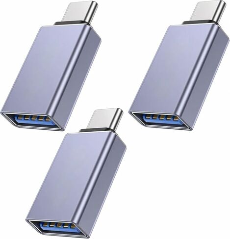 BENFEI USB C to USB 3.0 Adapter, 3 Pack USB C to A Male to Female Adapter Compatible with iPhone 15 Pro/Max, MacBook Pro/Air 2023, iPad Pro, iMac, S23, XPS 17, Surface Book 3 and More - Gray in Saudi Arabia