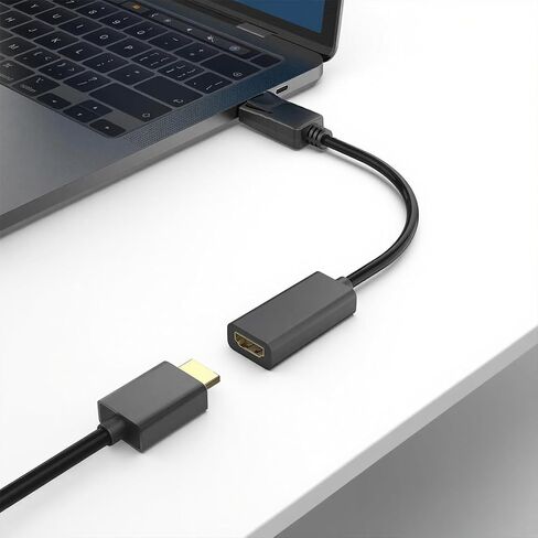 2 Pack 4K Display Port to HDMI Adapter, Uni-Directional DP 1.2 Computer to HDMI 1.4 Screen Gold-Plated DP Display Port to HDMI Adapter (Male to Female) Compatible with Lenovo, Dell, HP in Saudi Arabia