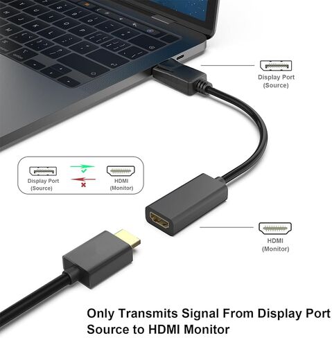 2 Pack 4K Display Port to HDMI Adapter, Uni-Directional DP 1.2 Computer to HDMI 1.4 Screen Gold-Plated DP Display Port to HDMI Adapter (Male to Female) Compatible with Lenovo, Dell, HP in Saudi Arabia