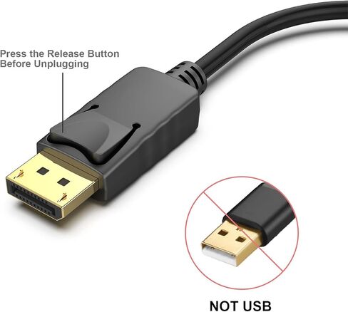 2 Pack 4K Display Port to HDMI Adapter, Uni-Directional DP 1.2 Computer to HDMI 1.4 Screen Gold-Plated DP Display Port to HDMI Adapter (Male to Female) Compatible with Lenovo, Dell, HP in Saudi Arabia