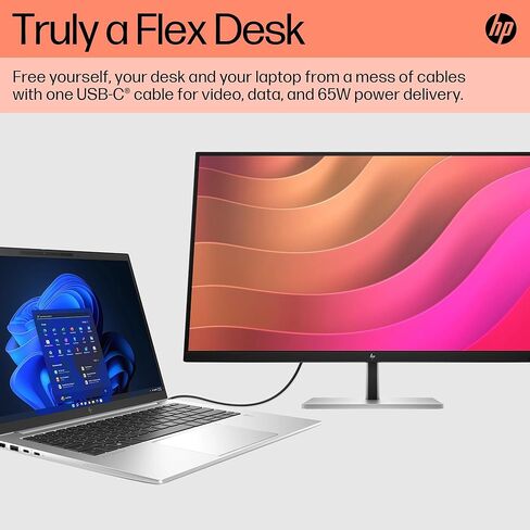 شاشة HP E32k G5 مقاس 32 بوصة 4K USB-C مع وقت استجابة 5 مللي ثانية، مضادة للتوهج، خالية من الوميض، حامل VESA (100 مم)، منفذ عرض، HDMI ومنفذ USB Dockztorm، لون أسود/فضي (6N4D6AA#ABA) in Kuwait