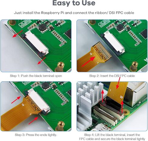 شاشة لمس IPS DSI مقاس 7 بوصة متوافقة مع Raspberry Pi 5، شاشة سعوية 800 × 480 واجهة MIPI DSI خالية من السائق in Kuwait