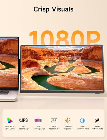 موسع شاشة الكمبيوتر المحمول JSAUX FlipGo Horizon Pro مقاس 15.6 بوصة، تقنية Snap-Lock الحاصلة على براءة اختراع، شاشة مزدوجة 1080P FHD IPS، موسع شاشة كمبيوتر محمول ثلاثي الشاشة متوافق مع Windows/macOS/MacBook in Kuwait