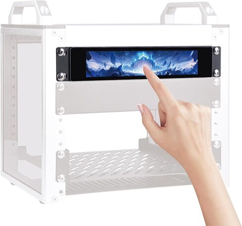 GeeekPi 6.91 inch 1424x280 LCD Touch Screen 1U Rack Mount Monitor for DeskPi RackMate T0/T1/T2/T0 Plus/T1 Plus/TL1 Server Cabinet and 10 inch Server Rack in Saudi Arabia