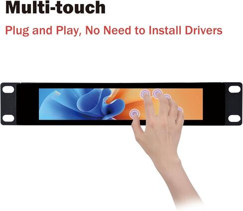GeeekPi 6.91 inch 1424x280 LCD Touch Screen 1U Rack Mount Monitor for DeskPi RackMate T0/T1/T2/T0 Plus/T1 Plus/TL1 Server Cabinet and 10 inch Server Rack in Saudi Arabia