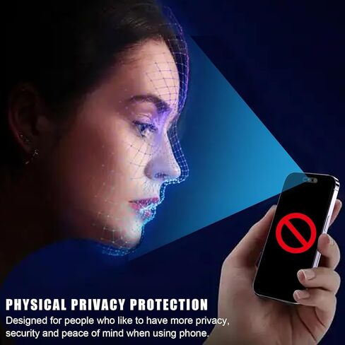 Privacy Cover Compatible for iPhone 16 Pro/16 Pro Max with Front Camera Cover,Protect Privacy and Security,Open/Close Face Recogition Anti-Spy Camera Cover, Easy-Adhesive Design-2Pack Black in Saudi Arabia