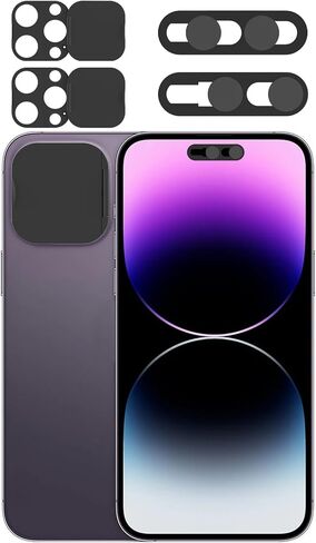 Privacy Cover Compatible for iPhone 16 Pro/16 Pro Max with Front Camera Cover,Protect Privacy and Security,Open/Close Face Recogition Anti-Spy Camera Cover, Easy-Adhesive Design-2Pack Black in Saudi Arabia