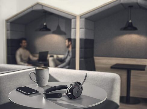 Jabra Evolve2 65 Wireless Headset Certified for MS Teams, Bluetooth Dongle, Compatible with Zoom, Meet, Ideal for Work from Home, Phone Calls, Video Calls, Bundled w/Mobile Wallet, Gold Support in Saudi Arabia