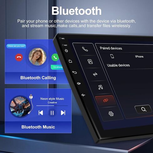 راديو سيارة Android 14 لـ 2+32G Ford Transit 2013-2019 9 بوصات ستيريو سيارة تعمل باللمس مع Carplay Android Auto Backup Camera Mirror Link GPS Navigation WiFi Bluetooth FM عناصر التحكم في عجلة القيادة in Kuwait