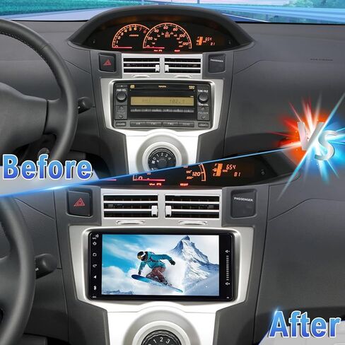 راديو ترقية ستيريو للسيارة Android 15 Double Din لسيارة Toyota Yaris 2007-2011، 4G+64G 7 بوصة شاشة لمس مع تشغيل لاسلكي Android Auto GPS WiFi Bluetooth RDS DSP SWC Mirrorlink Mic كاميرا احتياطية in Kuwait