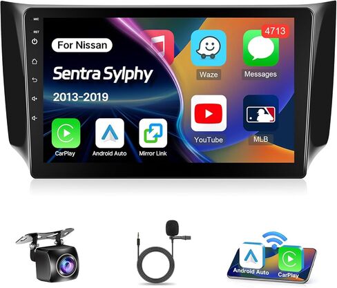 Leadfan Car Play Radio for Nissan Sentra 2013-2019 Car Stereo with Wireless CarPlay Android Auto 10.1 inch Touch Screen GPS Navigation Head Unit for Sentra Bluetooth FM WiFi SWC Backup Camera, 2+32GB in Kuwait