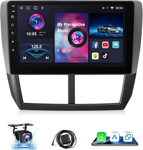 Leadfan Car Radio Stereo for Subaru Forester 2008 2009 2010 2011 2012 Impreza WRX, 9 inch Touch Screen Radio with Wireless Carplay Android Auto, Car Audio Receiver GPS Navi BT FM SWC Backup Camera in Kuwait