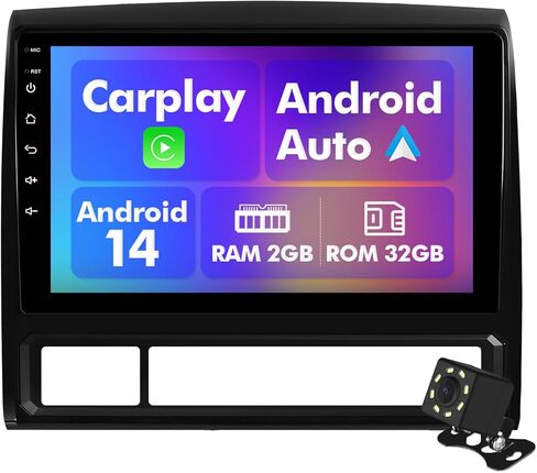 راديو سيارة Android 14 لـ 2 + 32G Toyota Tacoma 2005-2013 9 بوصات ستيريو سيارة تعمل باللمس مع Carplay Android Auto Backup Camera Mirror Link GPS Navigation WiFi Bluetooth FM عناصر التحكم في عجلة القيادة in Kuwait