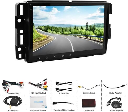 راديو ترقية ستيريو للسيارة Android 14 Double Din لسيارة GMC Acadia 2007-2016، 2G+32G 8 بوصة شاشة لمس لاسلكية Carplay Android Auto GPS WiFi Bluetooth RDS DSP SWC Mirrorlink in Kuwait