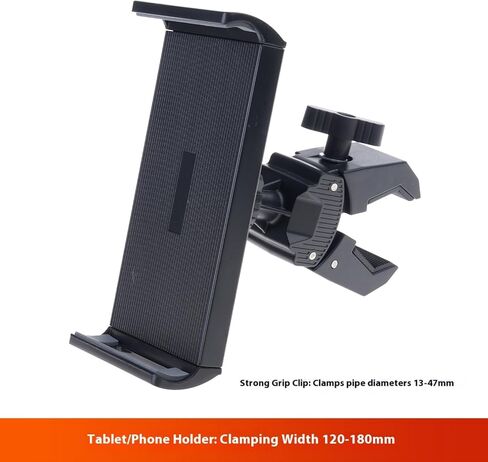 Adjustable Phone Tablets Clamp Mount with Secure Grips for 4.5-11inch Devices On Bikes Gym Equipment in Saudi Arabia
