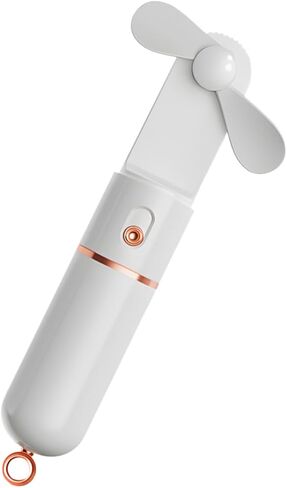 مروحة USB محمولة من POPETPOP بقدرة 2000 مللي أمبير في الساعة وقابلة لإعادة الشحن ومروحة تبريد شخصية صغيرة قابلة للطي مع إعدادات 3 سرعات للسفر في الهواء الطلق واستخدام المكتب، باللون الأبيض in Saudi Arabia