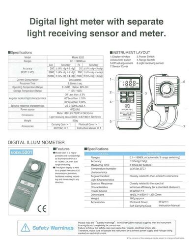 اليابان جودة كيوريتسو لوكس متر KEW 5202 مقياس الإضاءة الرقمي 0 ~ 20000 لوكس LCD جيب ضوء متر لوكس/FC قياس اختبار الاستشعار مقياس الضوء Luxmeter مقياس الضوء الرقمي in Saudi Arabia