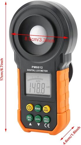 مقياس إضاءة جاروسا Peakmeter PM6612/PM6612L 200,000Lux، مقياس لوكس رقمي عالي لمصابيح الفلورسنت عالية الجهد (PM6612) in Saudi Arabia