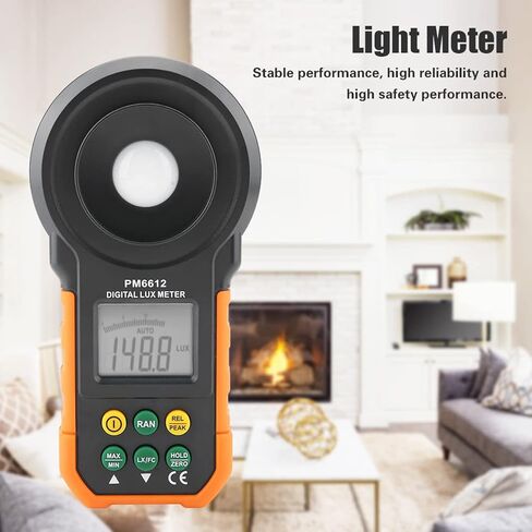 مقياس إضاءة جاروسا Peakmeter PM6612/PM6612L 200,000Lux، مقياس لوكس رقمي عالي لمصابيح الفلورسنت عالية الجهد (PM6612) in Saudi Arabia