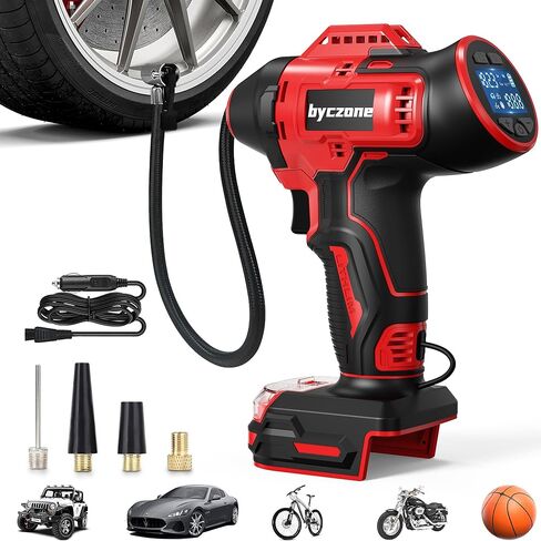 منفاخ الإطارات متوافق مع بطارية Dewalt 20V Max، ضاغط هواء لاسلكي 160 PSI مع محول سيارة 12V DC، مقياس الضغط الرقمي LCD للسيارة والدراجة والكرة الرياضية (بدون بطارية) in Kuwait